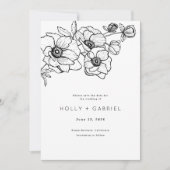 Save The Date Anemone Bouquet Mariage Enregistrer La Date (Devant)
