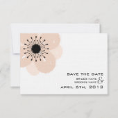 Save The Date Anémone Rose Français Mariage Moderne Enregistrer  (Devant)