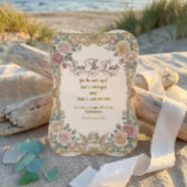 Save The Date Ange baroque rococo feuille d'or fausse