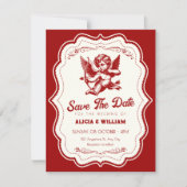 Save The Date ange de cupidon rouge mariage (Devant)