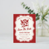 Save The Date ange de cupidon rouge mariage (Debout devant)