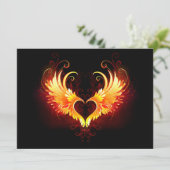 Save The Date Angel Fire Heart with Wings (Debout devant)