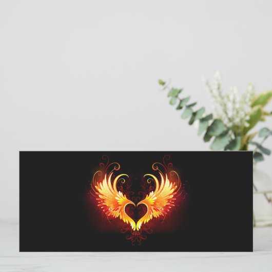 Save The Date Angel Fire Heart with Wings (Debout devant)