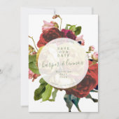 Save The Date Anglais Garden Boho Rose Circle Enregistrer La Dat (Devant)