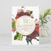 Save The Date Anglais Garden Boho Rose Circle Enregistrer La Dat (Debout devant)