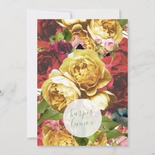 Save The Date Anglais Garden Boho Rose Circle Enregistrer La Dat (Dos)