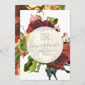 Save The Date Anglais Garden Boho Rose Circle Enregistrer La Dat (Devant / Derrière)