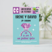 Save the Date Anillo Festival Turquesa Violeta (Debout devant)