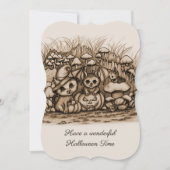 Save The Date Animaux mignons attendant Halloween (Devant)