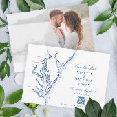 Save The Date Annapolis Maryland Mariage Elegant Marine Code QR