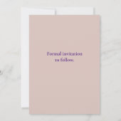 Save The Date Anneaux de mariage simples Champagne Enregistrer l (Dos)