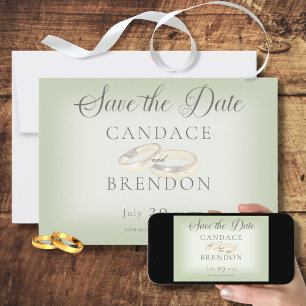 Save The Date Anneaux Mariage or sur la taille Enregistrer la ca