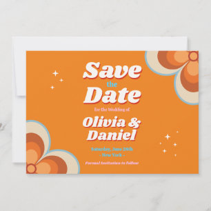 Save The Date Années 1970 Enregistrer la date Mariage Retro Vint