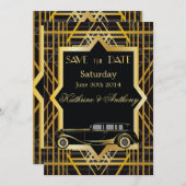 Save The Date Années folles Gatsby Style Enregistrer la date (Devant / Derrière)