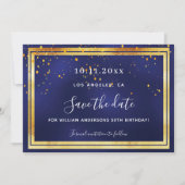 Save The Date anniversaire de confetti bleu marine (Devant)