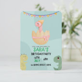 Save The Date Anniversaire de Cute Dinosaur (Debout devant)