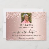 Save The Date anniversaire de la photo en or rose (Devant)