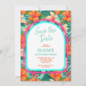 Save The Date Anniversaire du néon électrique tropical (Devant)