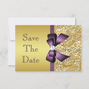 Save The Date Anniversaire Enregistrer La Date Gold Faux Sequin 