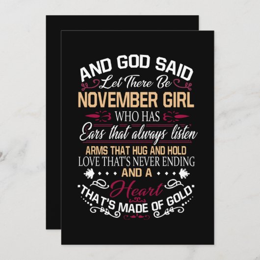 Save The Date Anniversaire | Et Dieu A Dit Qu'Il Y Ait Novembre (Devant / Derrière)