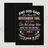 Save The Date Anniversaire | Et Dieu A Dit Qu'Il Y Ait Novembre  (Devant / Derrière)