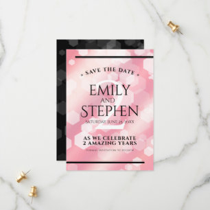 Save The Date Anniversaire Mariage élégant du 2e Rose Quartz