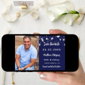 Save The Date Anniversaire marine bleu argent photo enregistrer