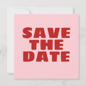 Save The Date Anniversaire rouge et rose (Dos)