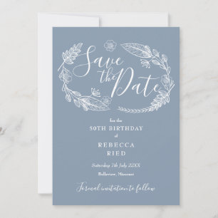 Save The Date Anniversaire rustique floral de campagne pour tout