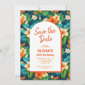 Save The Date Anniversaire tropical hawaïen (Devant)