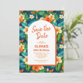 Save The Date Anniversaire tropical hawaïen (Debout devant)