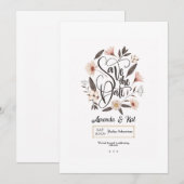 Save The Date Annonce Calligraphiée de Sauvegarde de Date (Devant / Derrière)
