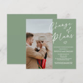 Save The Date Annonce de changement de plans de mariage moderne (Devant / Derrière)