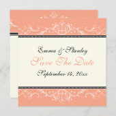 Save The Date Annonce de conservation de date de mariage corail  (Devant / Derrière)