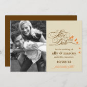 Save The Date Annonce de Date de Mariage avec Feuilles d'Automne (Devant / Derrière)