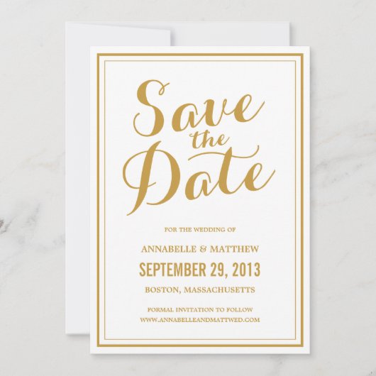 Save The Date Annonce de date de sauvegarde de calligraphie (Devant)