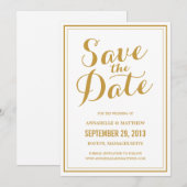 Save The Date Annonce de date de sauvegarde de calligraphie (Devant / Derrière)