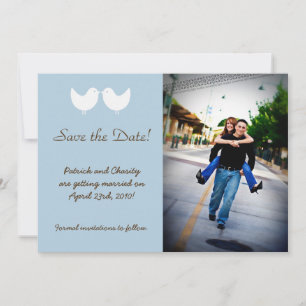 Save The Date Annonce de Fiançailles Photo 5x7 2 Oiseaux de l'Am