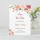 Save The Date Annonce de jardin de roses Botanical Blush (Debout devant)