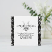Save The Date Annonce de lustre à monogramme "Save the Date" (Debout devant)