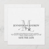 Save The Date Annonce de mariage avec monogramme à date fixe2 (Devant / Derrière)
