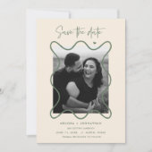 Save The Date Annonce de mariage du couple heureux pour réserver (Devant)