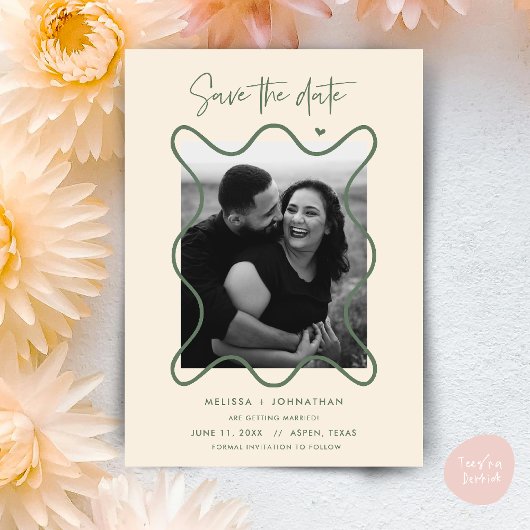 Save The Date Annonce de mariage du couple heureux pour réserver