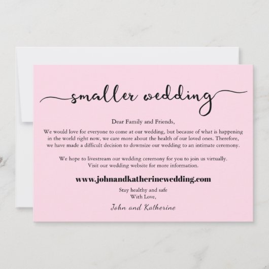 Save The Date Annonce de mariage élégante moderne rose clair (Devant)