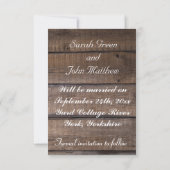 Save The Date Annonce de mariage en bois rustique moderne (Dos)
