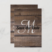 Save The Date Annonce de mariage en bois rustique moderne (Devant / Derrière)