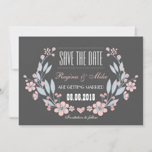 Save The Date Annonce de mariage et de sauvegarde de fleur vinta