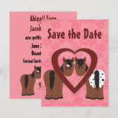 Save The Date Annonce de mise à jour de date Cheval et Cœur (Devant / Derrière)