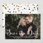 Save The Date Annonce de mise en page de sauvegarde de script ro (Devant / Derrière)