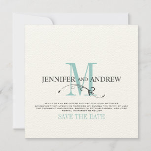 Save The Date Annonce de monogramme pour la date de sauvegarde b